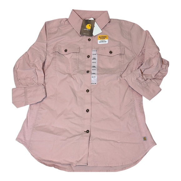 Carhartt 103600 P00 Women's Rugged Flex Long Sleeve Button Down Small (4/6) - Picture 2 of 2